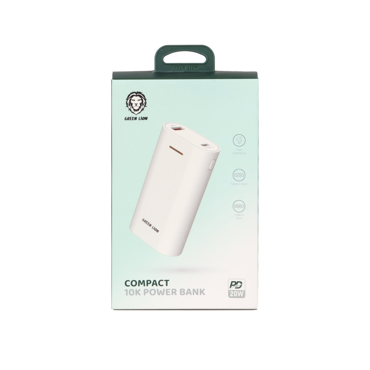 پاوربانک (PD و فست شارژ) Green Lion 20W 10000mAh مدل GNCOM10KPBWH - سفید